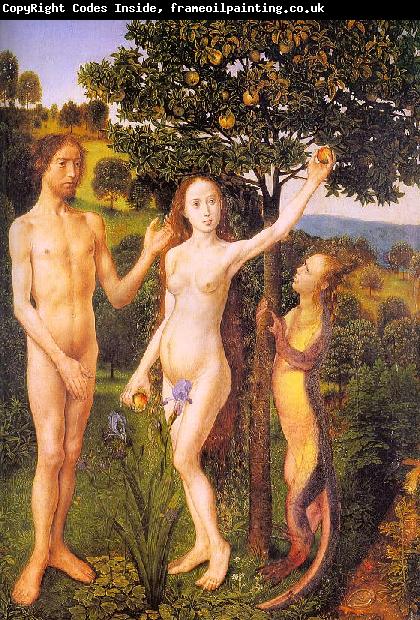 Hugo van der Goes The Fall : Adam and Eve Tempted by the Snake